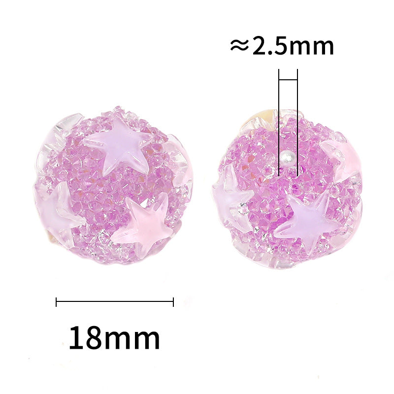 Wholesale 20pcs Diy Colorful Five-pointed Star Full Diamond Cartoon Starfish Diamond Ball Heavy Industry Beads